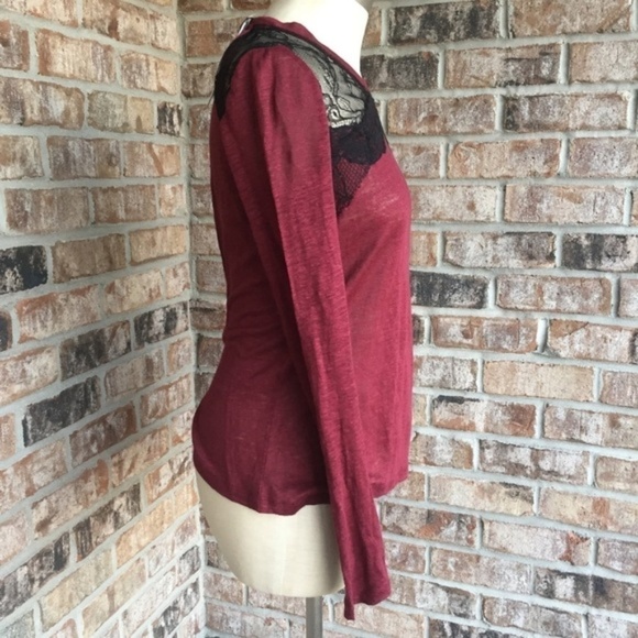 Sanctuary Lace Linen/Nylon Long Sleeves Top XS - Picture 4 of 8